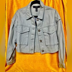 FOREVER 21 Sage Denim Jacket. Womens Size M. NWT